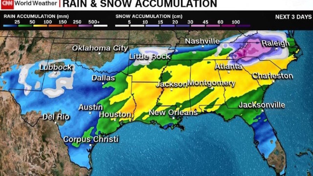 Major winter storm to slam southern US states