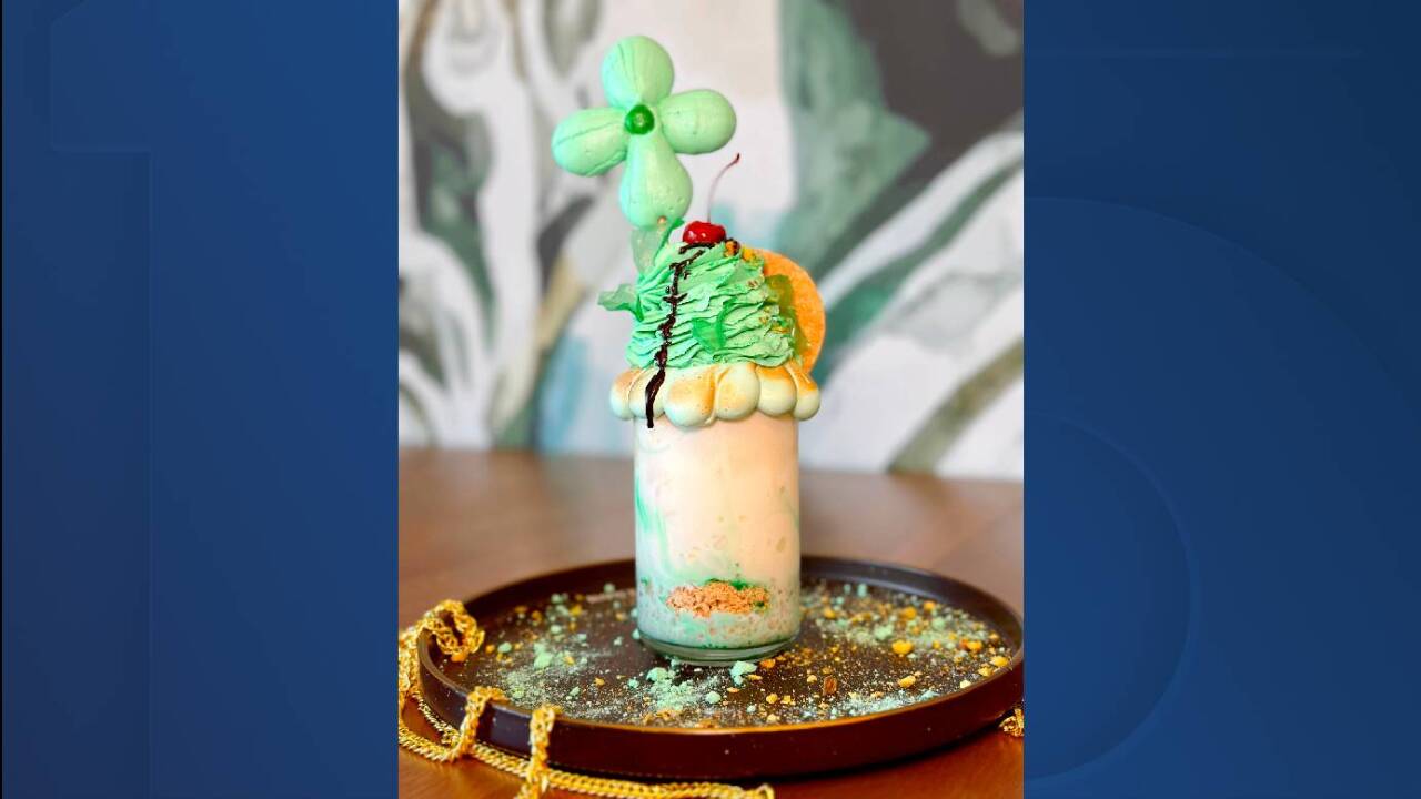 The St. Patrick’s Day Gelato Shake available at The Rosticceria. 