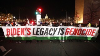 Pro-Palestinian protesters demonstrate ahead of State of the Union