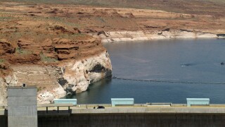 Lake Powell, Glen Canyon Dam Colorado River Drought AP Photo